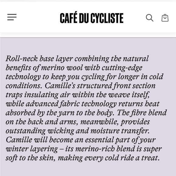 Cafe du Cycliste Merino Cycling Base Layer - Picture 6 of 10